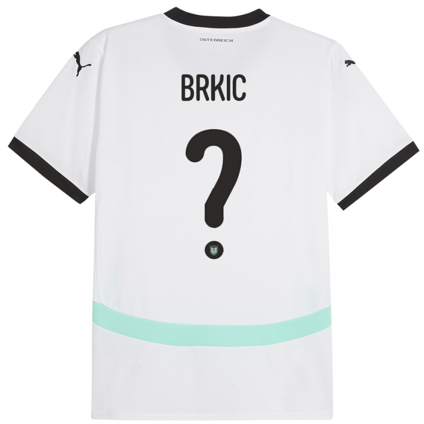 Kids Football Austria Tarik Brkic #0 White Away Jersey 24-26 T-Shirt Za