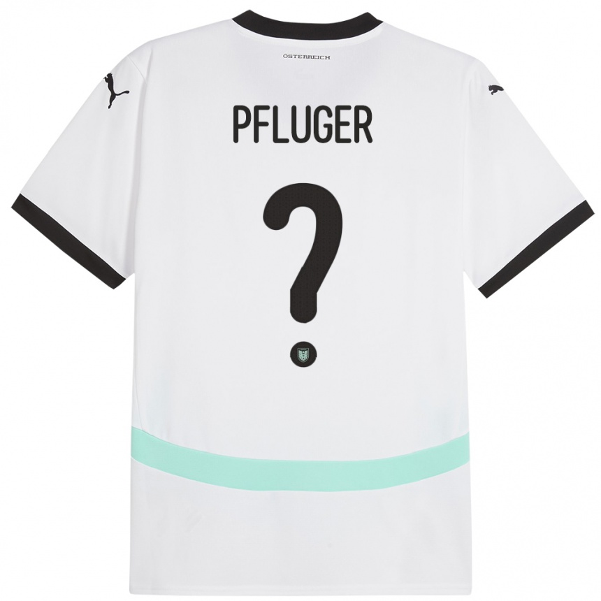 Kids Football Austria Luis Pfluger #0 White Away Jersey 24-26 T-Shirt Za