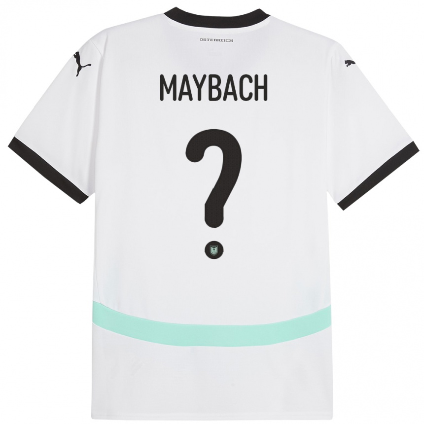 Kids Football Austria Philipp Maybach #0 White Away Jersey 24-26 T-Shirt Za