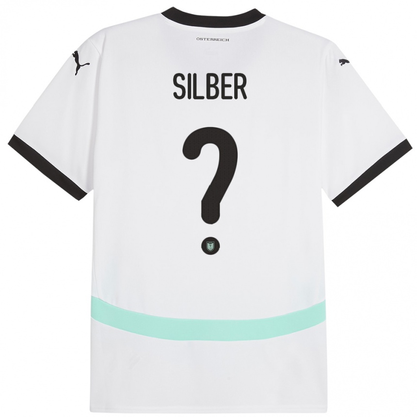 Kids Football Austria Fabian Silber #0 White Away Jersey 24-26 T-Shirt Za