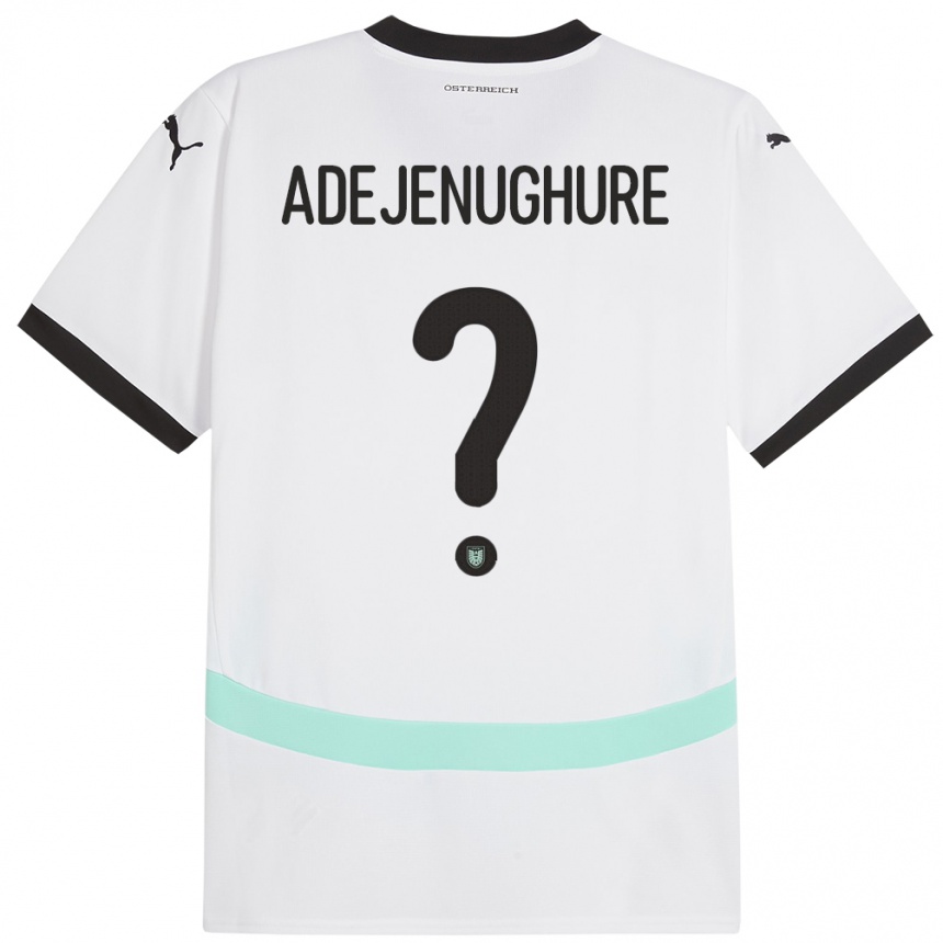 Kids Football Austria Oghenetejiri Adejenughure #0 White Away Jersey 24-26 T-Shirt Za