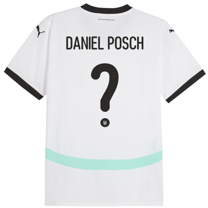 Kids Football Austria Daniel Posch #0 White Away Jersey 24-26 T-Shirt Za