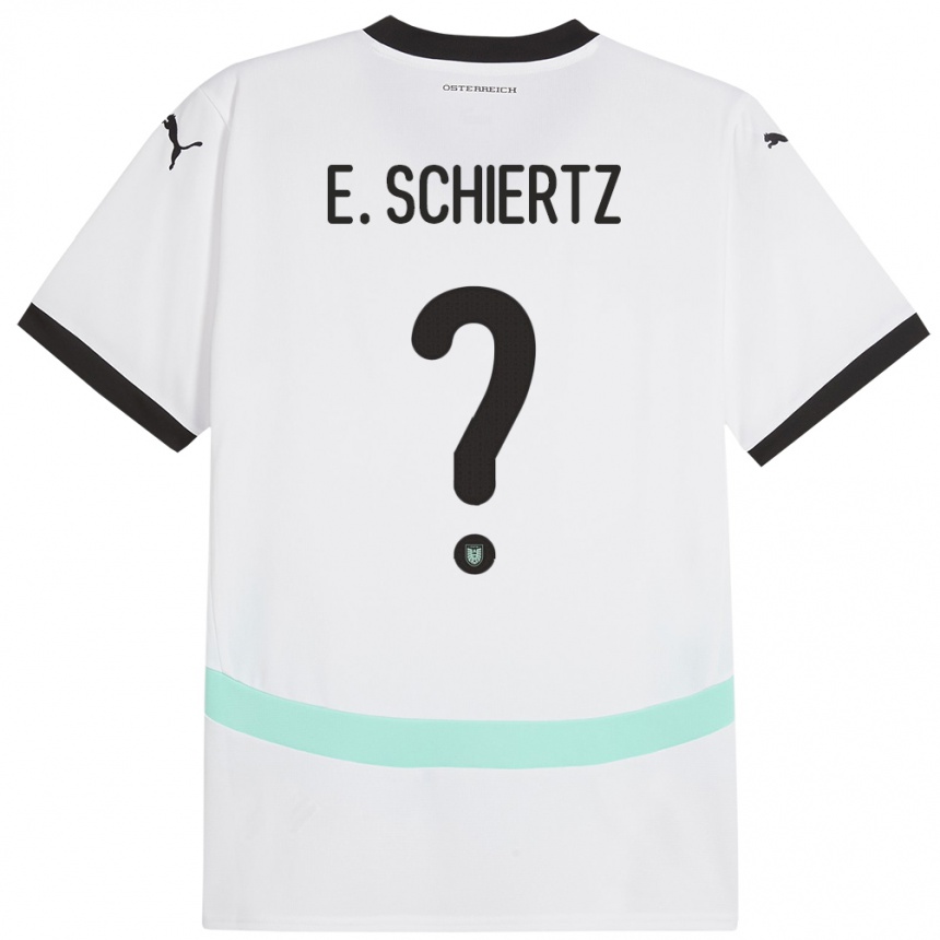 Kids Football Austria Emilio Schiertz #0 White Away Jersey 24-26 T-Shirt Za