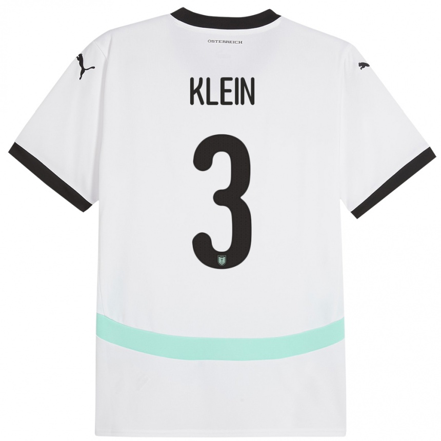 Kids Football Austria Jennifer Klein #3 White Away Jersey 24-26 T-Shirt Za