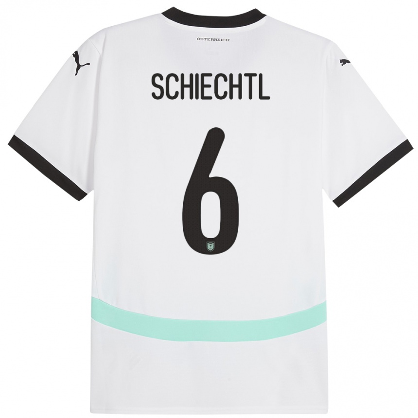 Kids Football Austria Katharina Schiechtl #6 White Away Jersey 24-26 T-Shirt Za