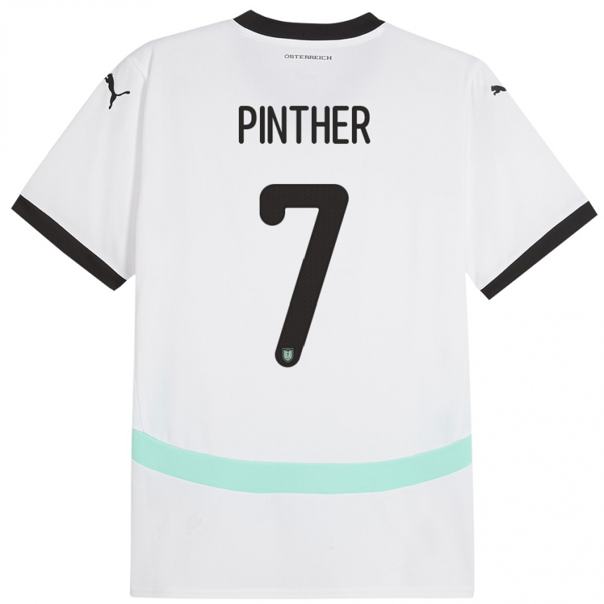 Kids Football Austria Viktoria Pinther #7 White Away Jersey 24-26 T-Shirt Za