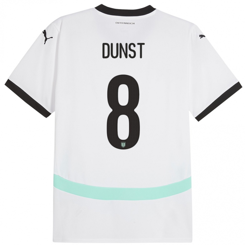 Kids Football Austria Barbara Dunst #8 White Away Jersey 24-26 T-Shirt Za