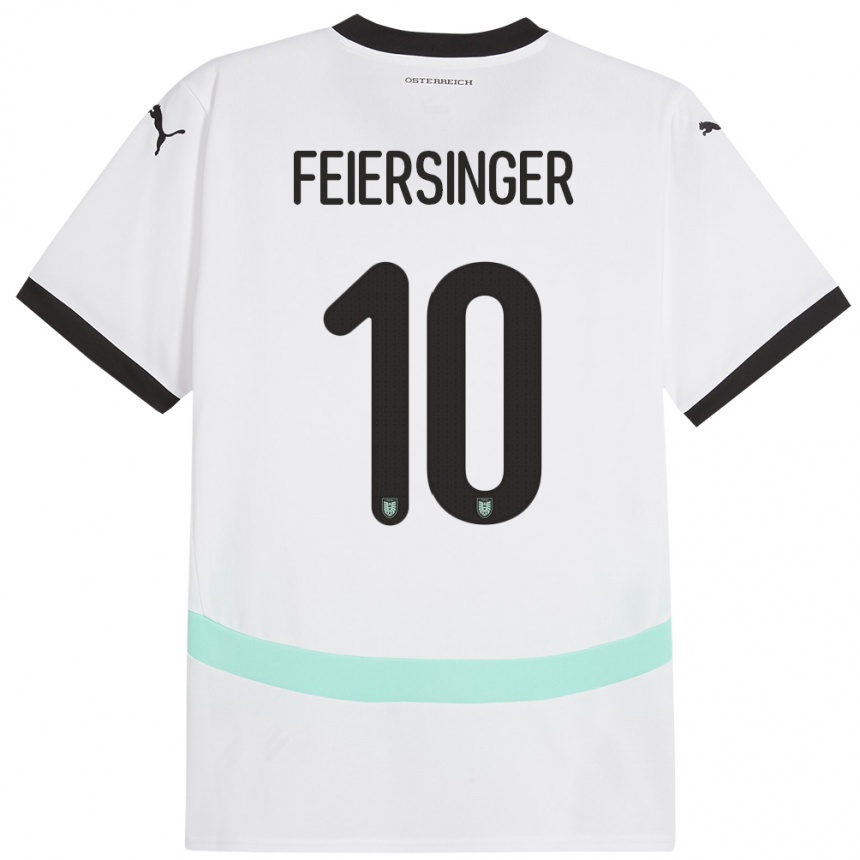 Kids Football Austria Laura Feiersinger #10 White Away Jersey 24-26 T-Shirt Za