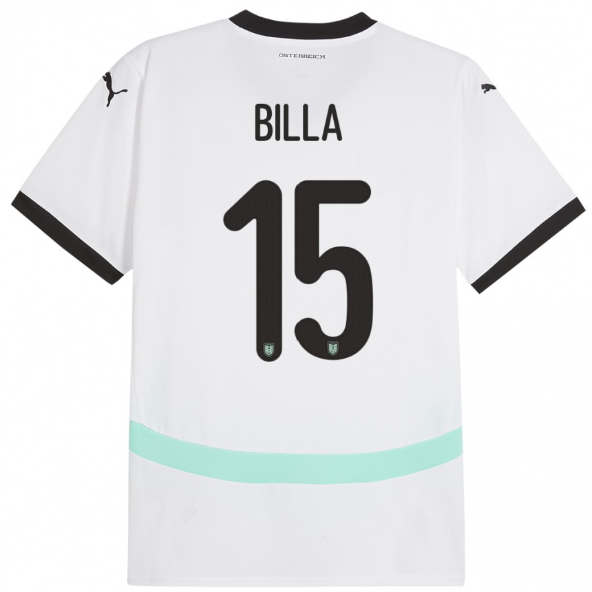 Kids Football Austria Nicole Billa #15 White Away Jersey 24-26 T-Shirt Za