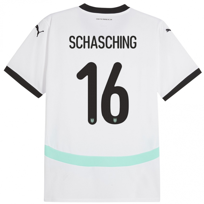 Kids Football Austria Annabel Schasching #16 White Away Jersey 24-26 T-Shirt Za