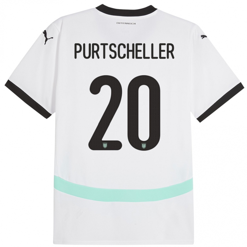 Kids Football Austria Lilli Purtscheller #20 White Away Jersey 24-26 T-Shirt Za