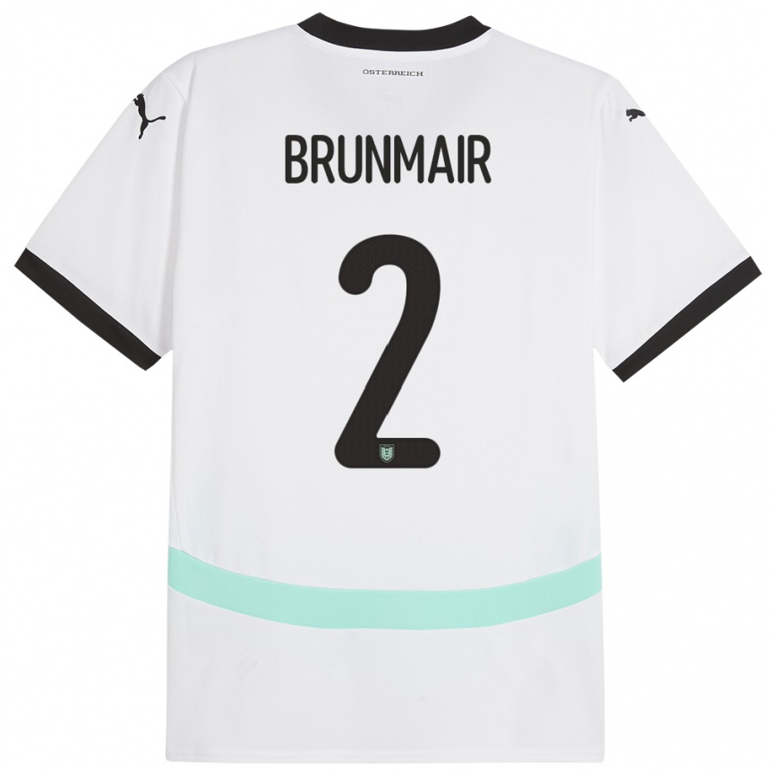 Kids Football Austria Livia Brunmair #2 White Away Jersey 24-26 T-Shirt Za