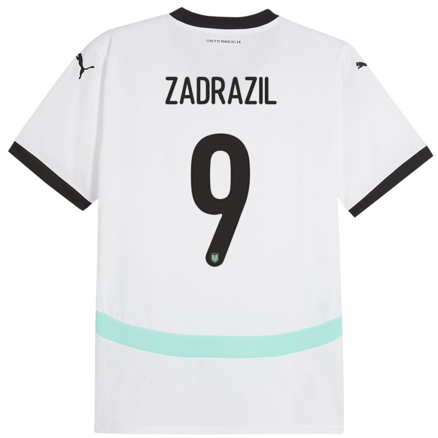 Kids Football Austria Sarah Zadrazil #9 White Away Jersey 24-26 T-Shirt Za