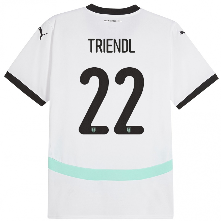 Kids Football Austria Lena Triendl #22 White Away Jersey 24-26 T-Shirt Za