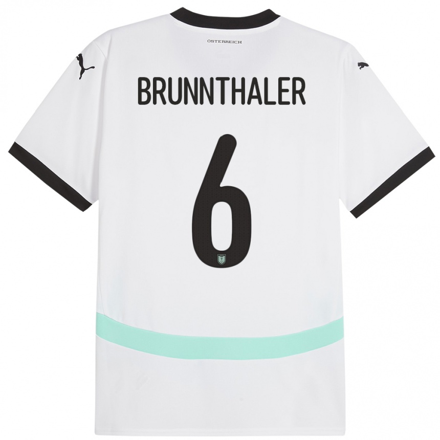 Kids Football Austria Melanie Brunnthaler #6 White Away Jersey 24-26 T-Shirt Za