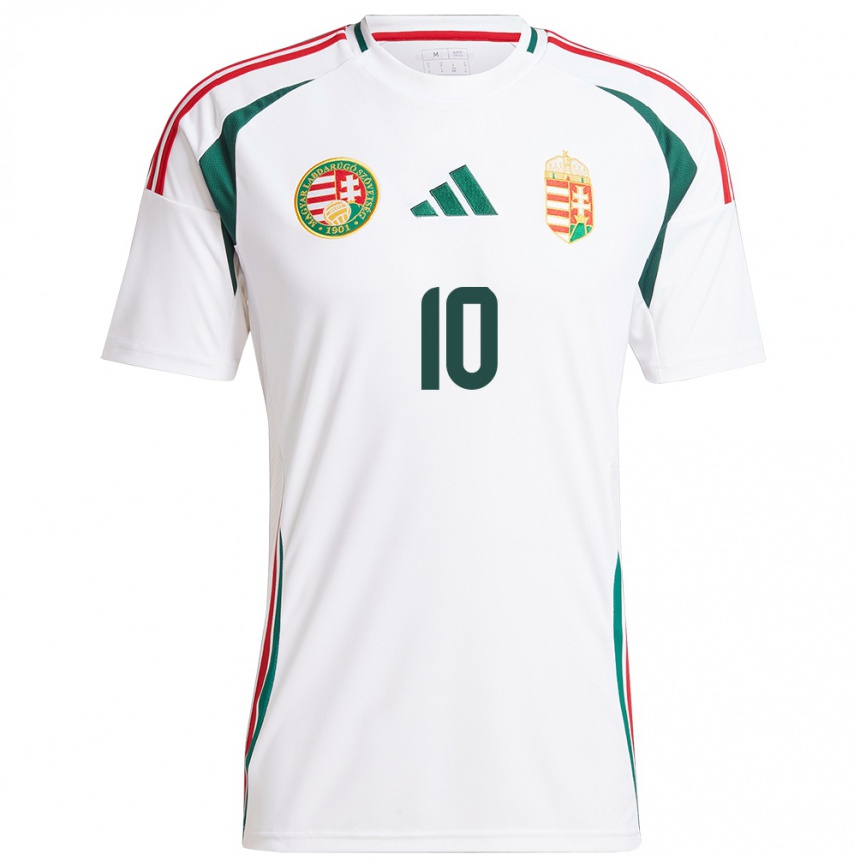 Kids Football Hungary Dominik Szoboszlai #10 White Away Jersey 24-26 T-Shirt Za