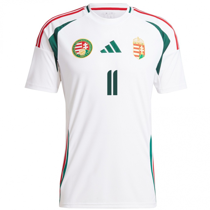 Kids Football Hungary Zalán Kerezsi #11 White Away Jersey 24-26 T-Shirt Za