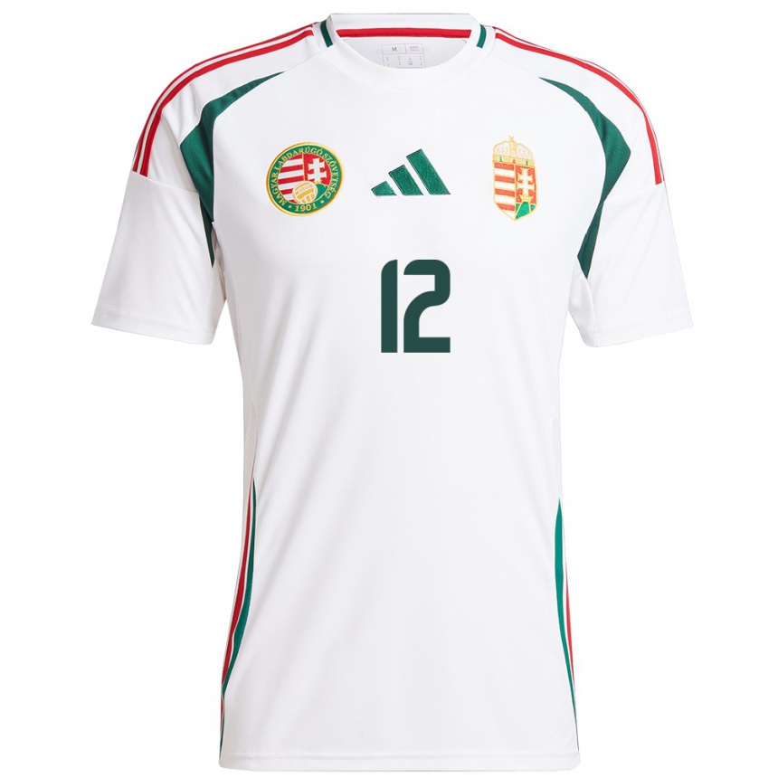 Kids Football Hungary Lauren Brzykcy #12 White Away Jersey 24-26 T-Shirt Za