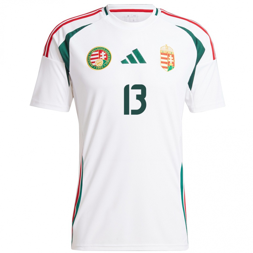 Kids Football Hungary Levente Bősze #13 White Away Jersey 24-26 T-Shirt Za