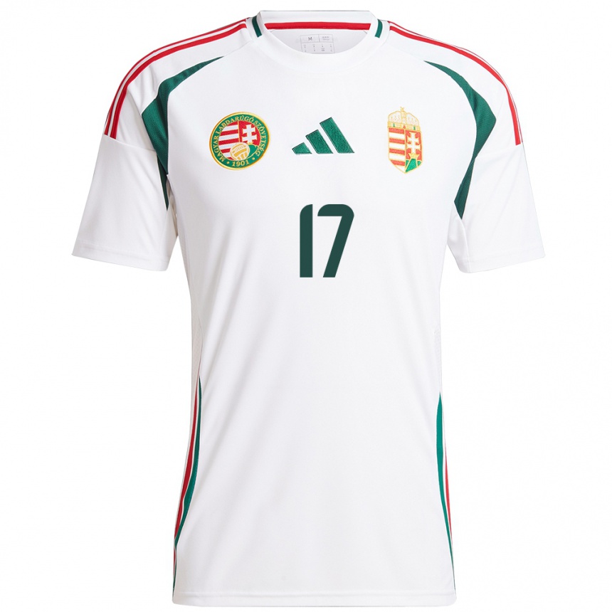 Kids Football Hungary Mátyás Kovács #17 White Away Jersey 24-26 T-Shirt Za