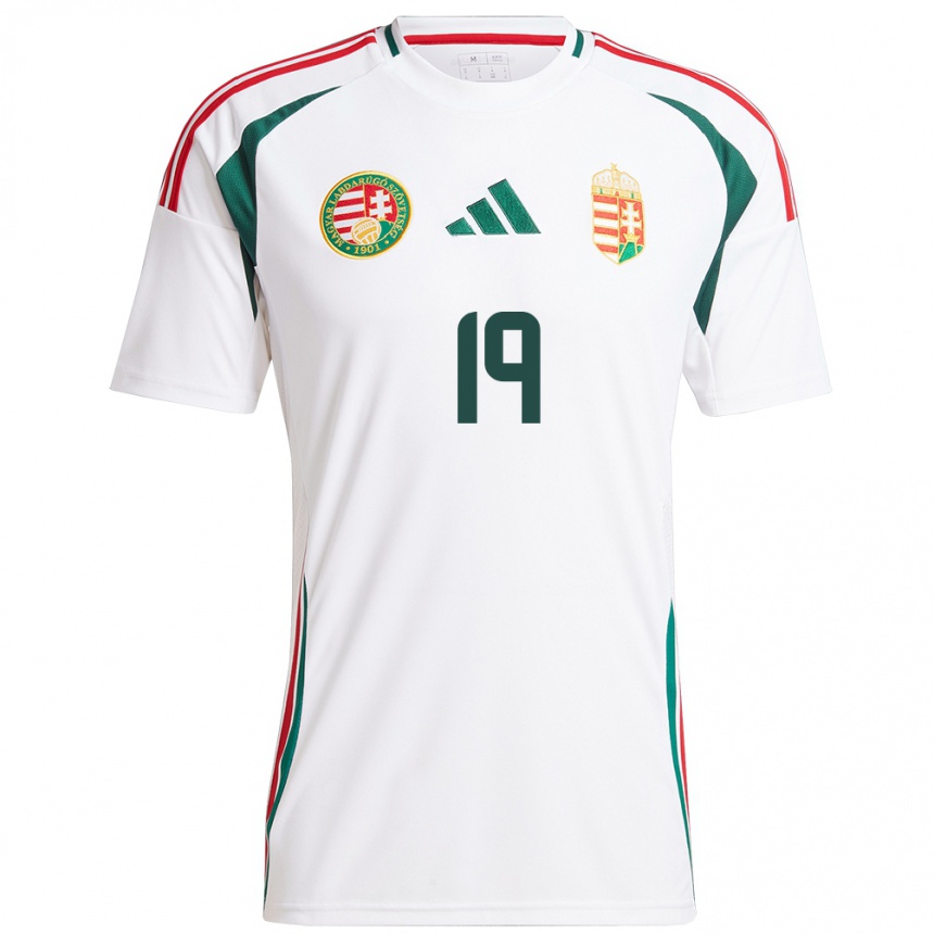 Kids Football Hungary Barnabás Varga #19 White Away Jersey 24-26 T-Shirt Za