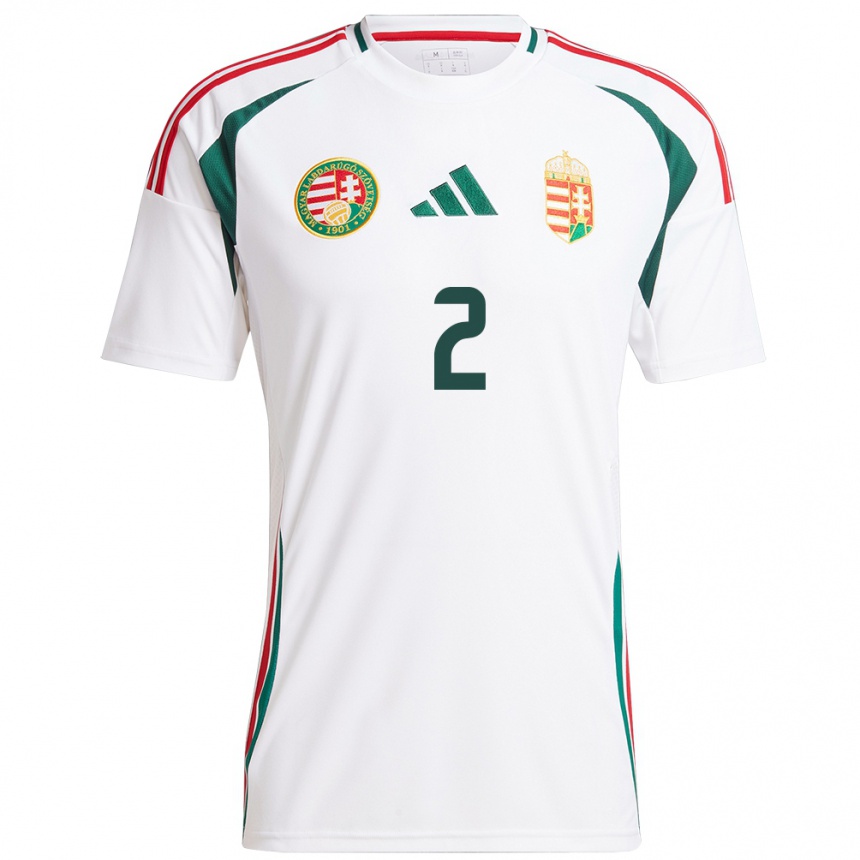 Kids Football Hungary Ádám Lang #2 White Away Jersey 24-26 T-Shirt Za