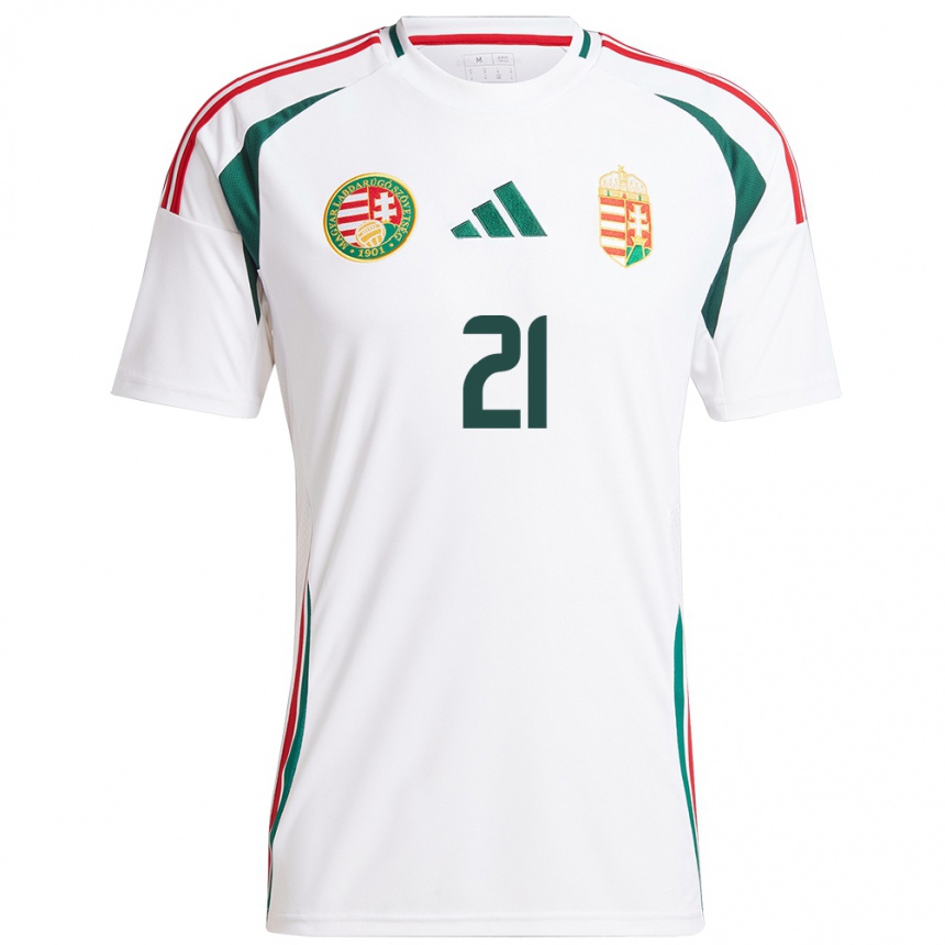 Kids Football Hungary Artúr Kancsij #21 White Away Jersey 24-26 T-Shirt Za