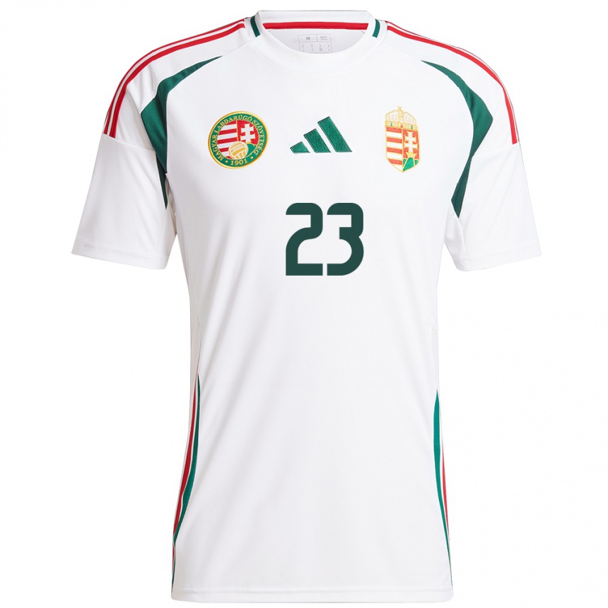 Kids Football Hungary Luca Papp #23 White Away Jersey 24-26 T-Shirt Za