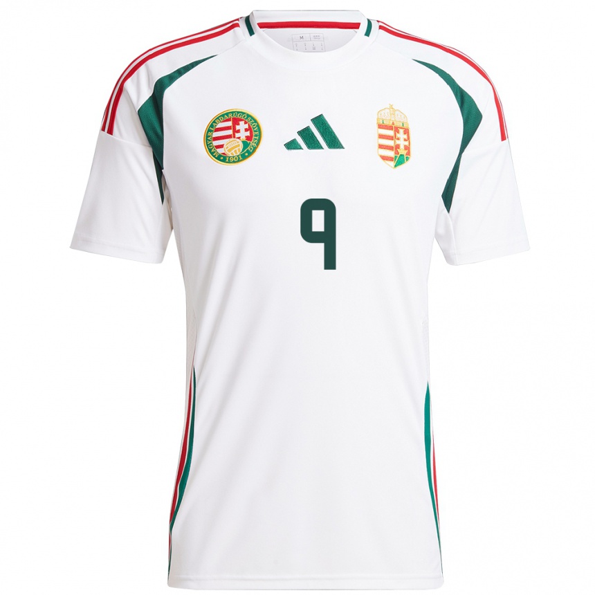 Kids Football Hungary Balázs Rácz #9 White Away Jersey 24-26 T-Shirt Za