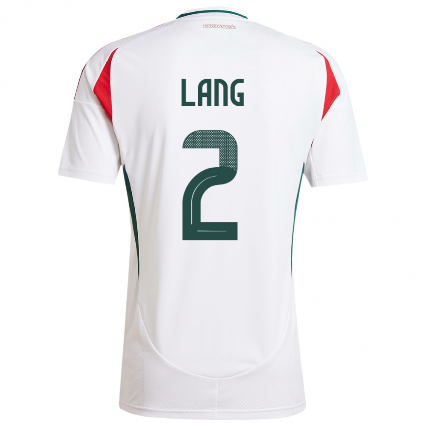 Kids Football Hungary Ádám Lang #2 White Away Jersey 24-26 T-Shirt Za