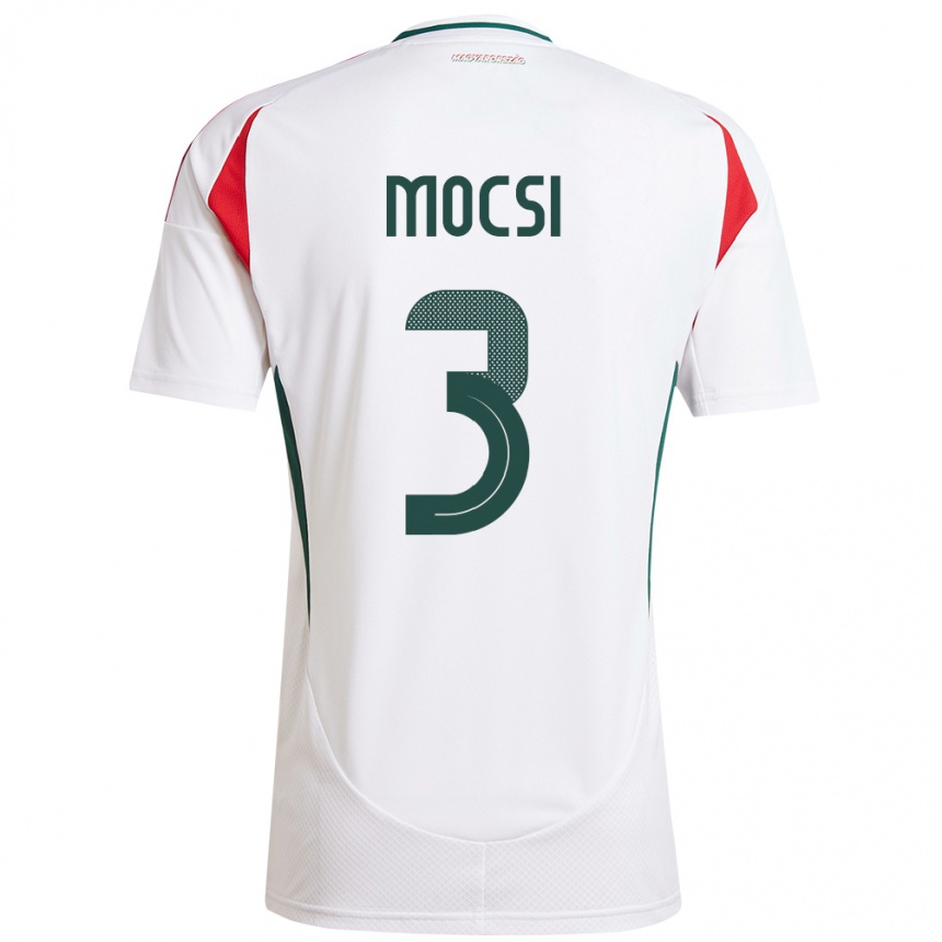 Kids Football Hungary Attila Mocsi #3 White Away Jersey 24-26 T-Shirt Za