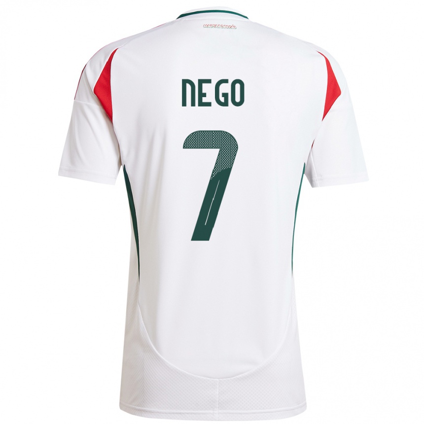 Kids Football Hungary Loïc Nego #7 White Away Jersey 24-26 T-Shirt Za