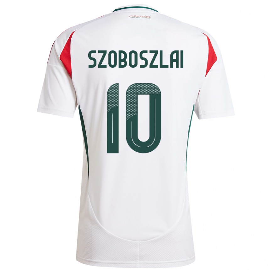 Kids Football Hungary Dominik Szoboszlai #10 White Away Jersey 24-26 T-Shirt Za