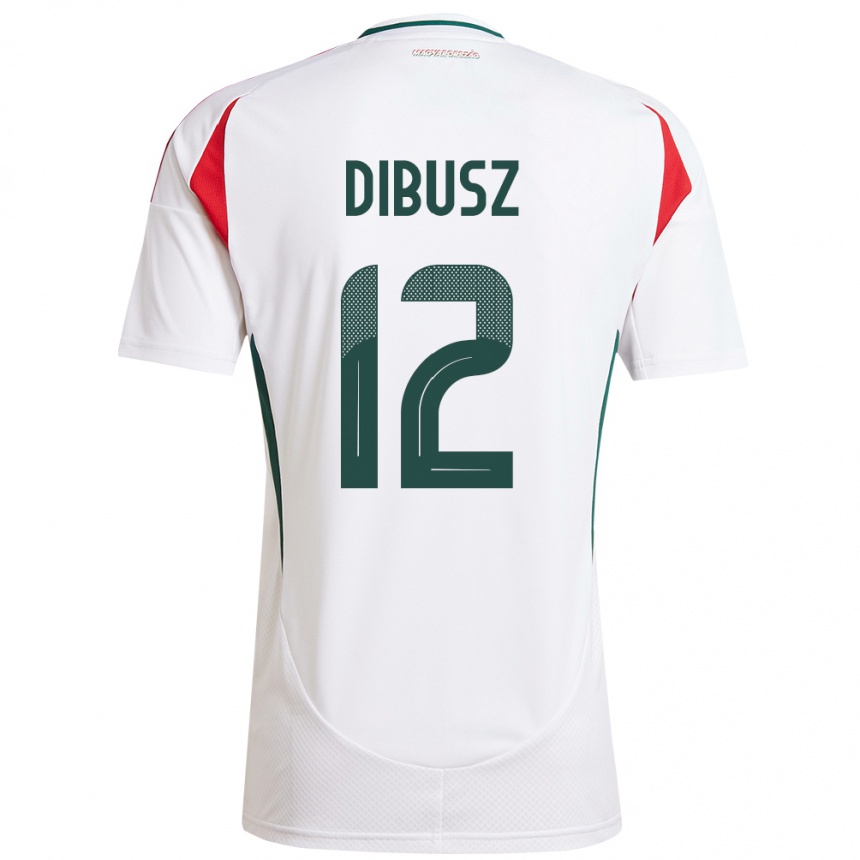 Kids Football Hungary Dénes Dibusz #12 White Away Jersey 24-26 T-Shirt Za