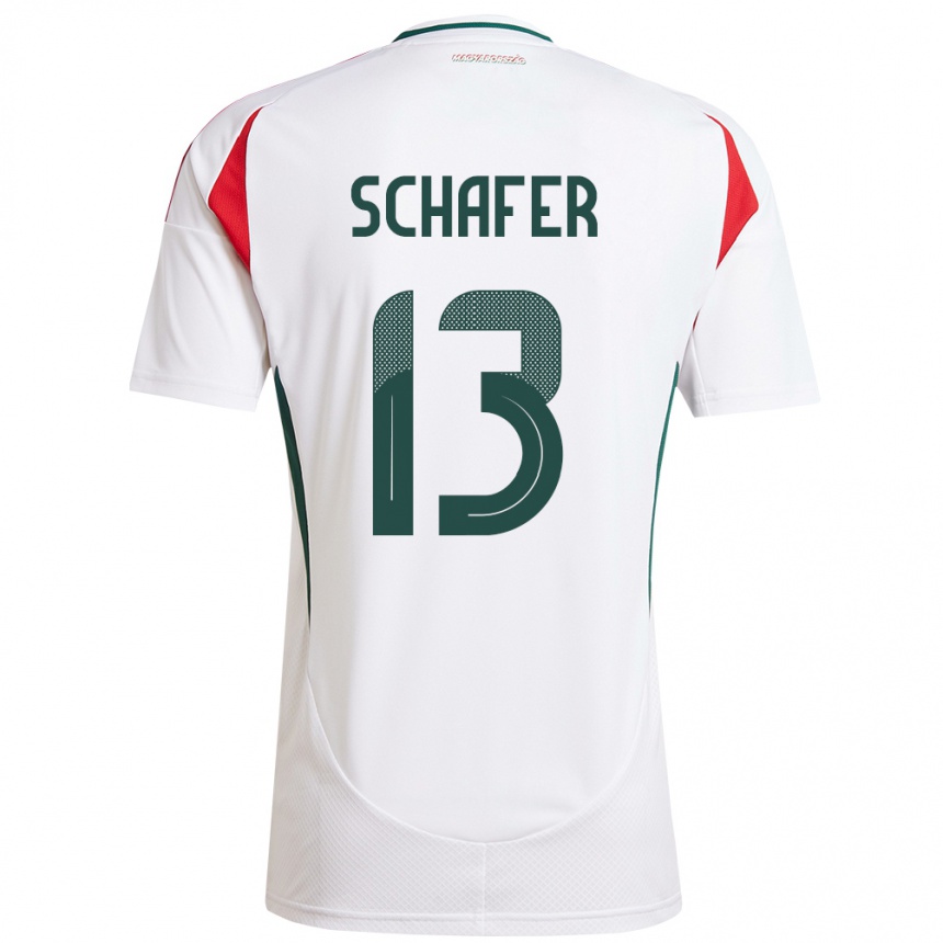 Kids Football Hungary András Schäfer #13 White Away Jersey 24-26 T-Shirt Za