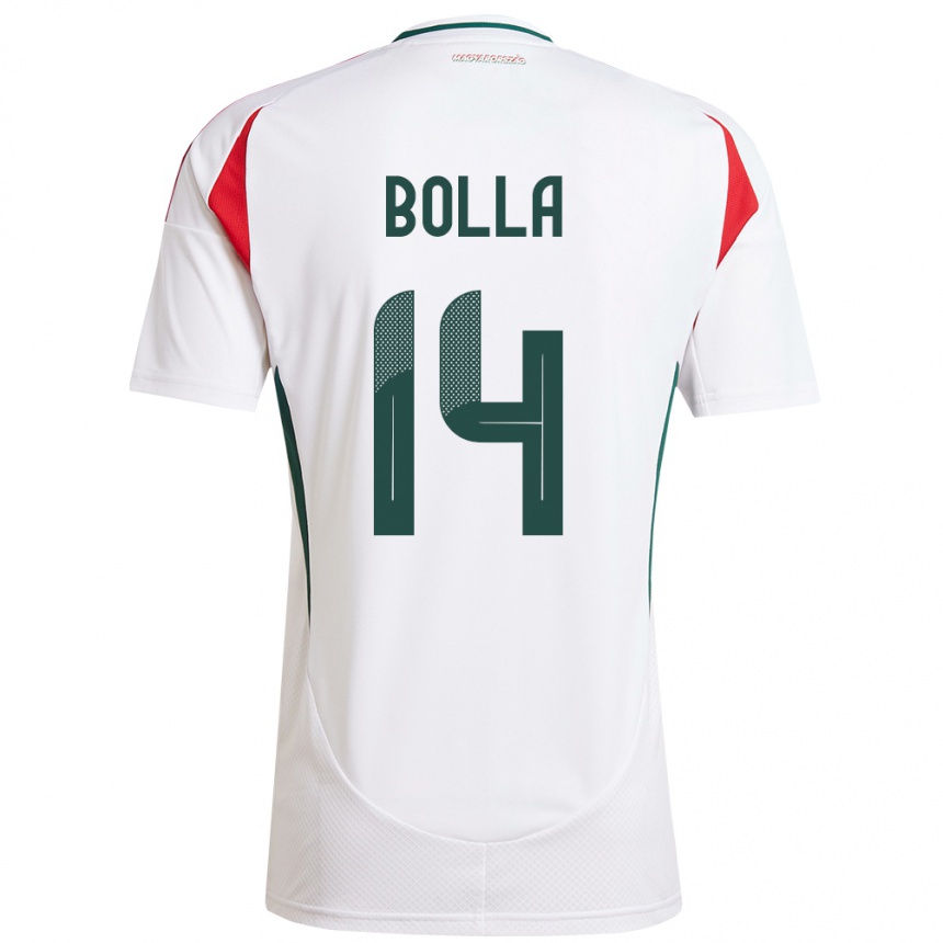 Kids Football Hungary Bendegúz Bolla #14 White Away Jersey 24-26 T-Shirt Za