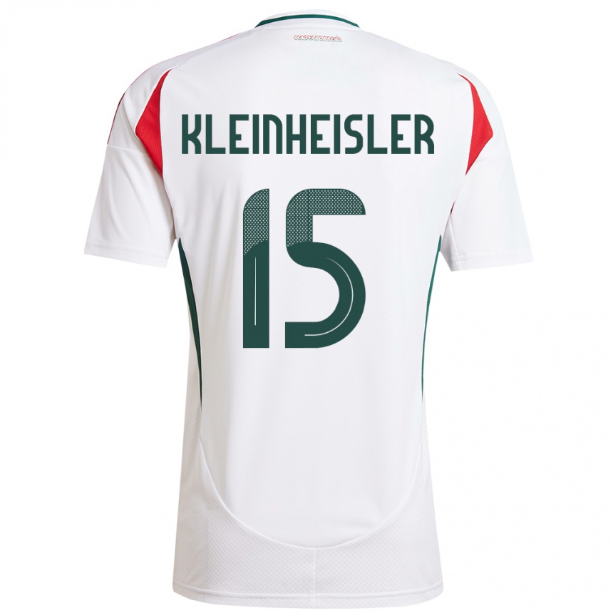 Kids Football Hungary László Kleinheisler #15 White Away Jersey 24-26 T-Shirt Za