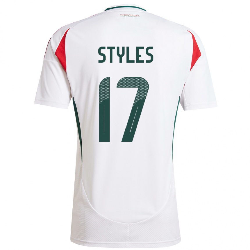 Kids Football Hungary Callum Styles #17 White Away Jersey 24-26 T-Shirt Za