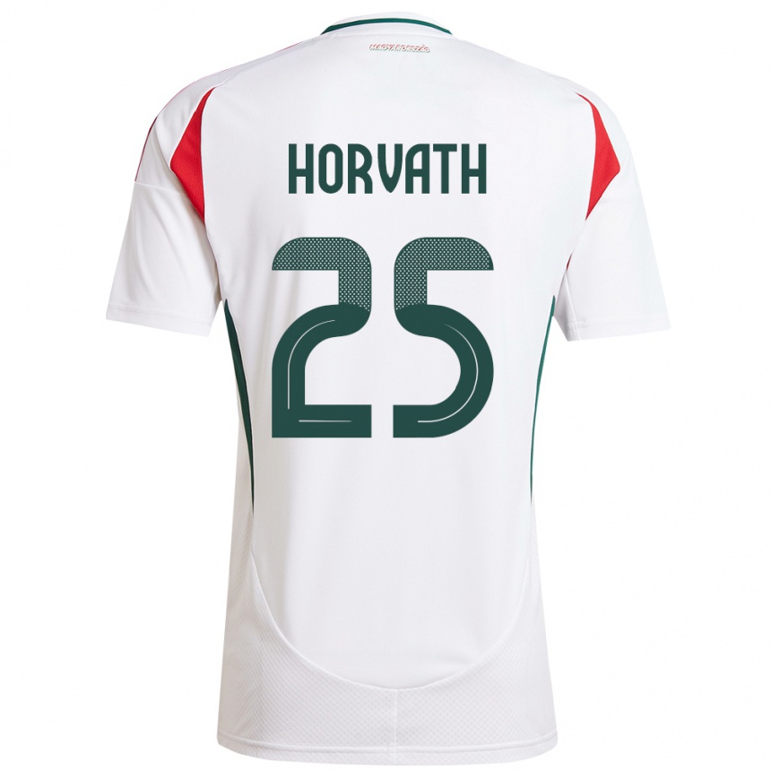 Kids Football Hungary Krisztofer Horváth #25 White Away Jersey 24-26 T-Shirt Za