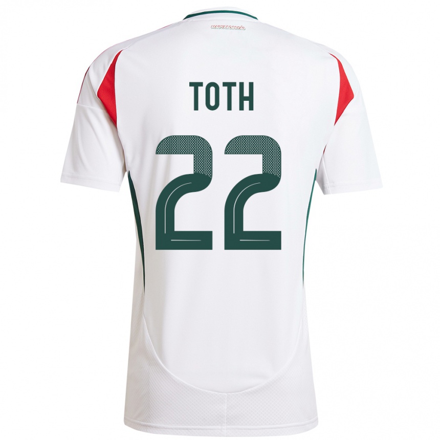 Kids Football Hungary Balázs Tóth #22 White Away Jersey 24-26 T-Shirt Za