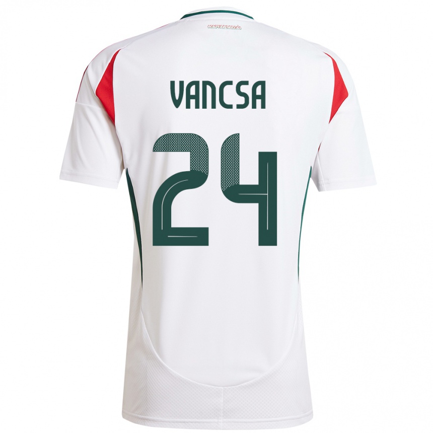 Kids Football Hungary Zalán Vancsa #24 White Away Jersey 24-26 T-Shirt Za