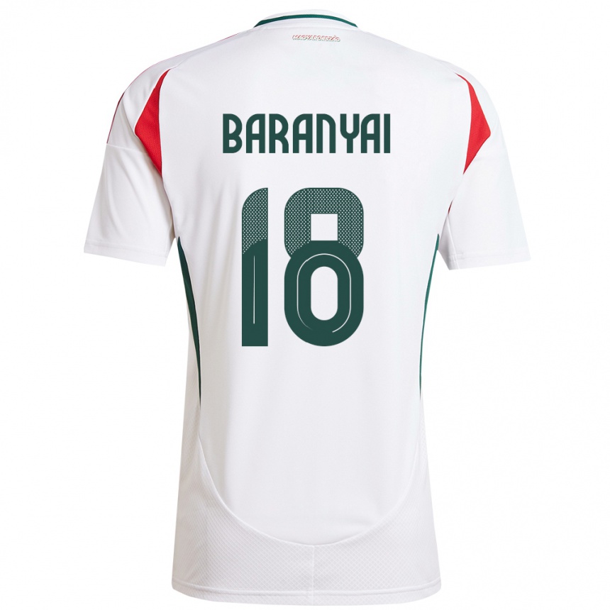 Kids Football Hungary Nimród Baranyai #18 White Away Jersey 24-26 T-Shirt Za