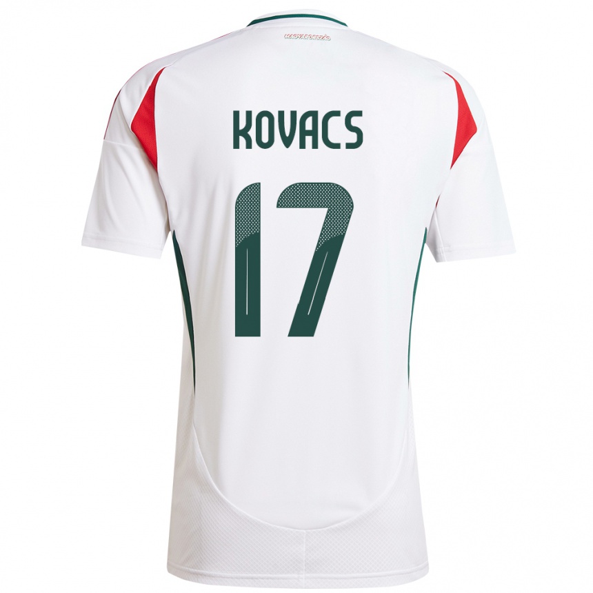 Kids Football Hungary Mátyás Kovács #17 White Away Jersey 24-26 T-Shirt Za