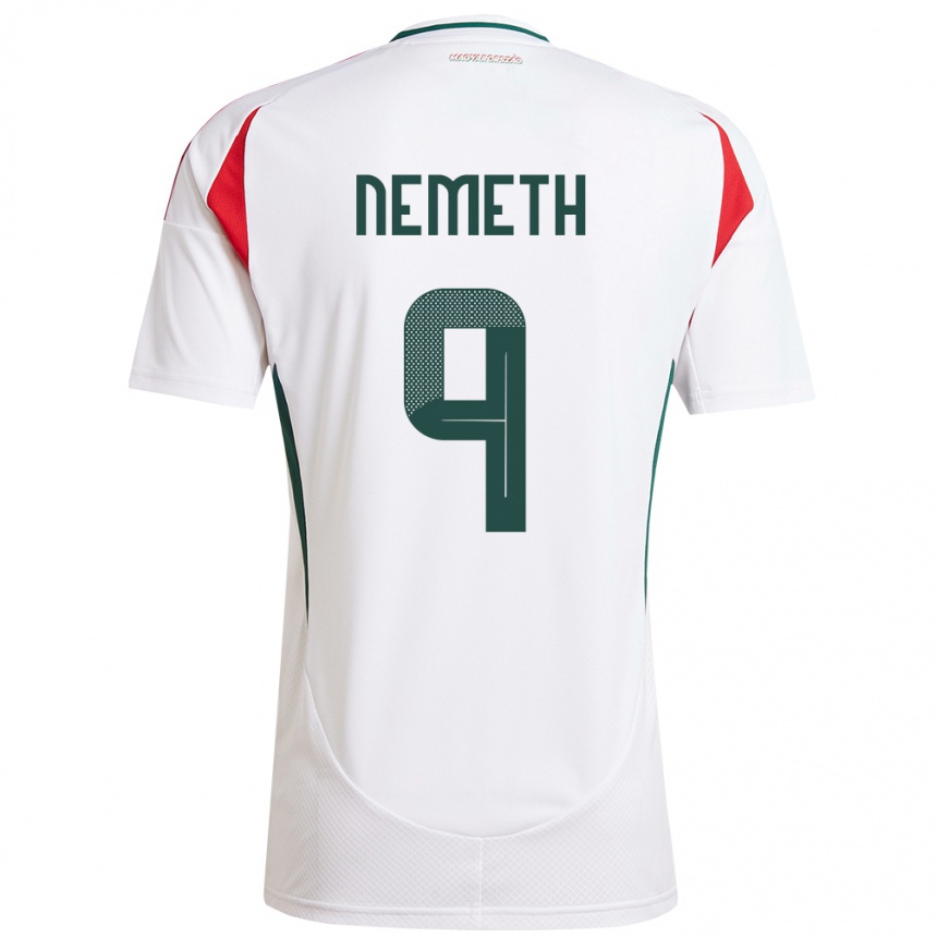 Kids Football Hungary András Németh #9 White Away Jersey 24-26 T-Shirt Za