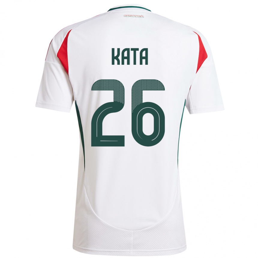 Kids Football Hungary Mihály Kata #26 White Away Jersey 24-26 T-Shirt Za