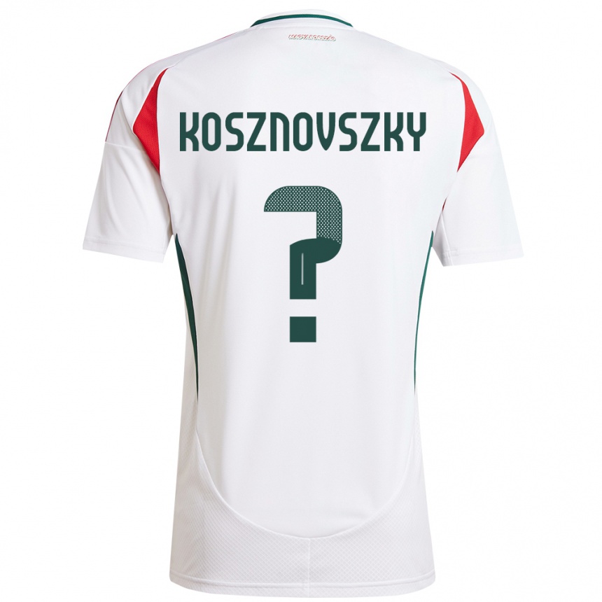 Kids Football Hungary Márk Kosznovszky #0 White Away Jersey 24-26 T-Shirt Za