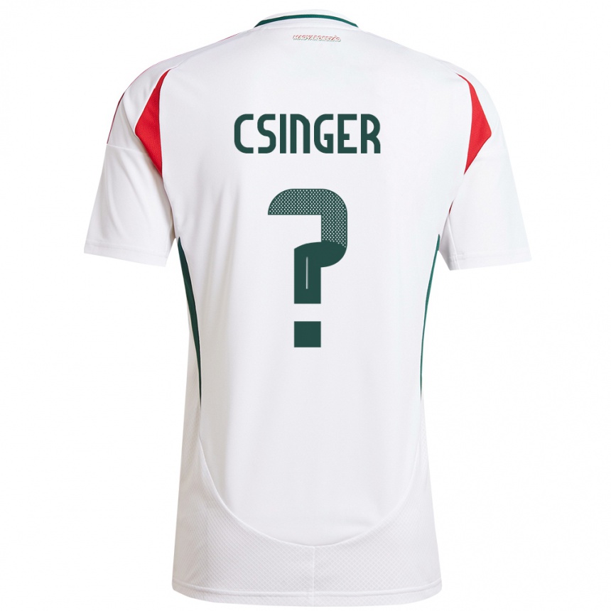 Kids Football Hungary Márk Csinger #0 White Away Jersey 24-26 T-Shirt Za