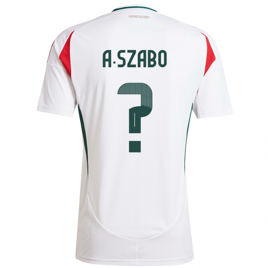 Kids Football Hungary Alex Szabó #0 White Away Jersey 24-26 T-Shirt Za