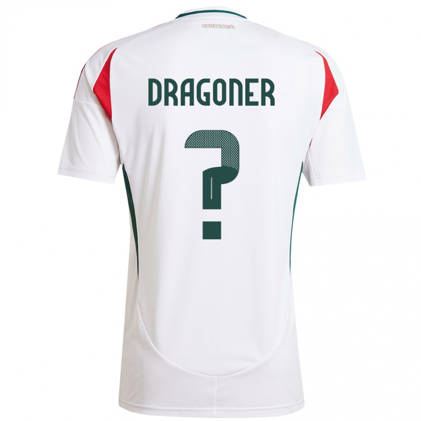 Kids Football Hungary Áron Dragóner #0 White Away Jersey 24-26 T-Shirt Za