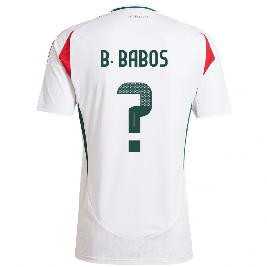 Kids Football Hungary Bence Babos #0 White Away Jersey 24-26 T-Shirt Za